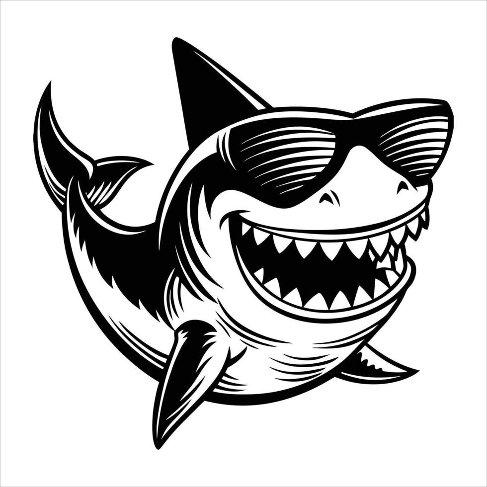 Shark Sunglasses Illustrations vector