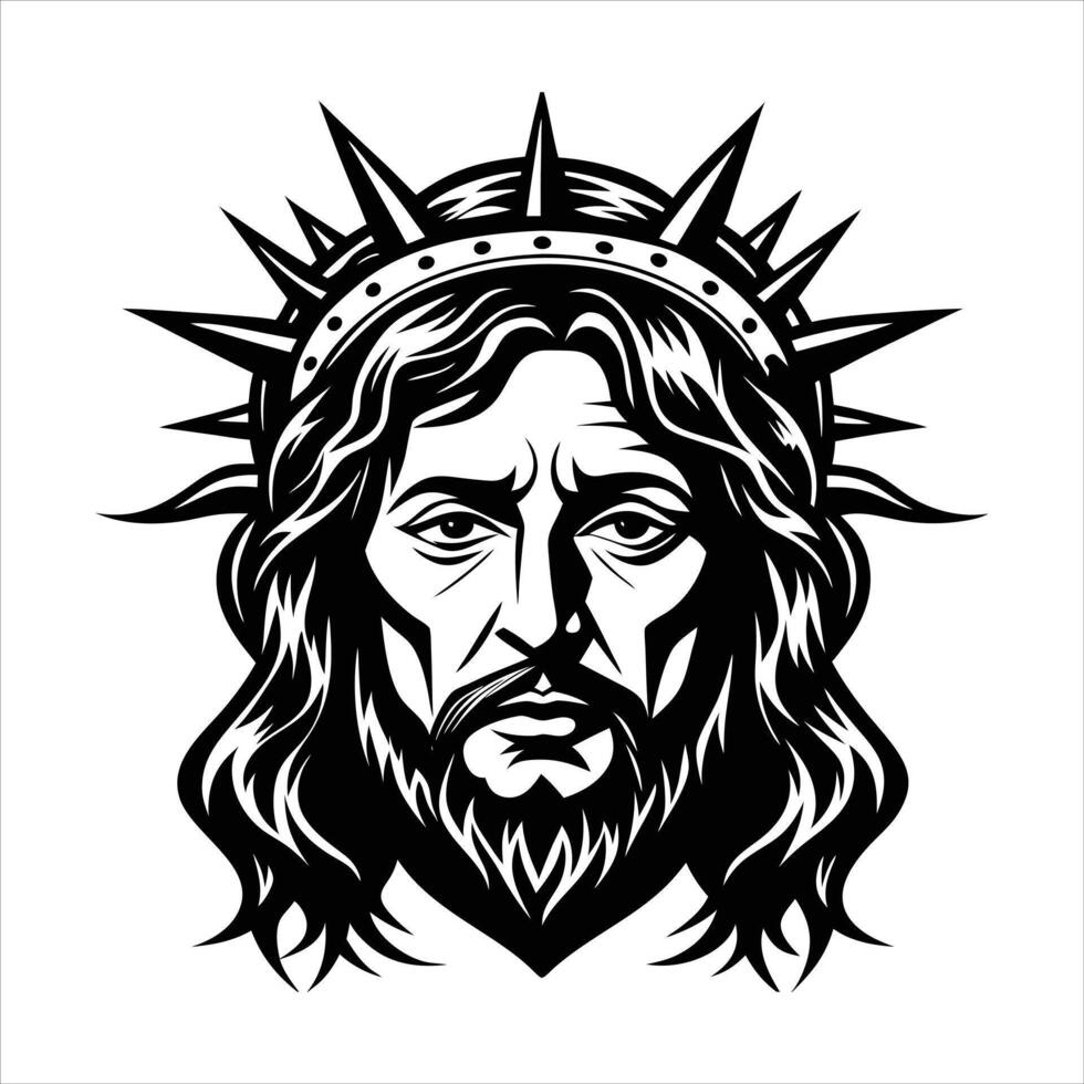 Jesus wearing crown vector