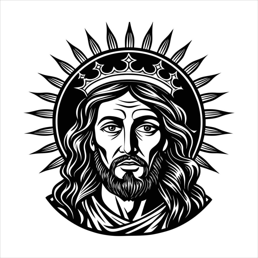 Face Lord Jesus Christ vector