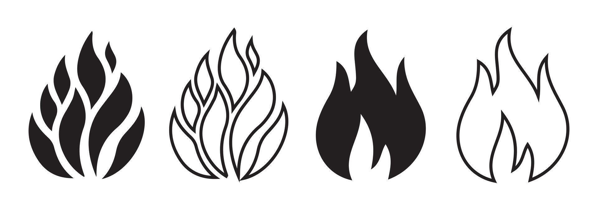Fire flame symbol vector