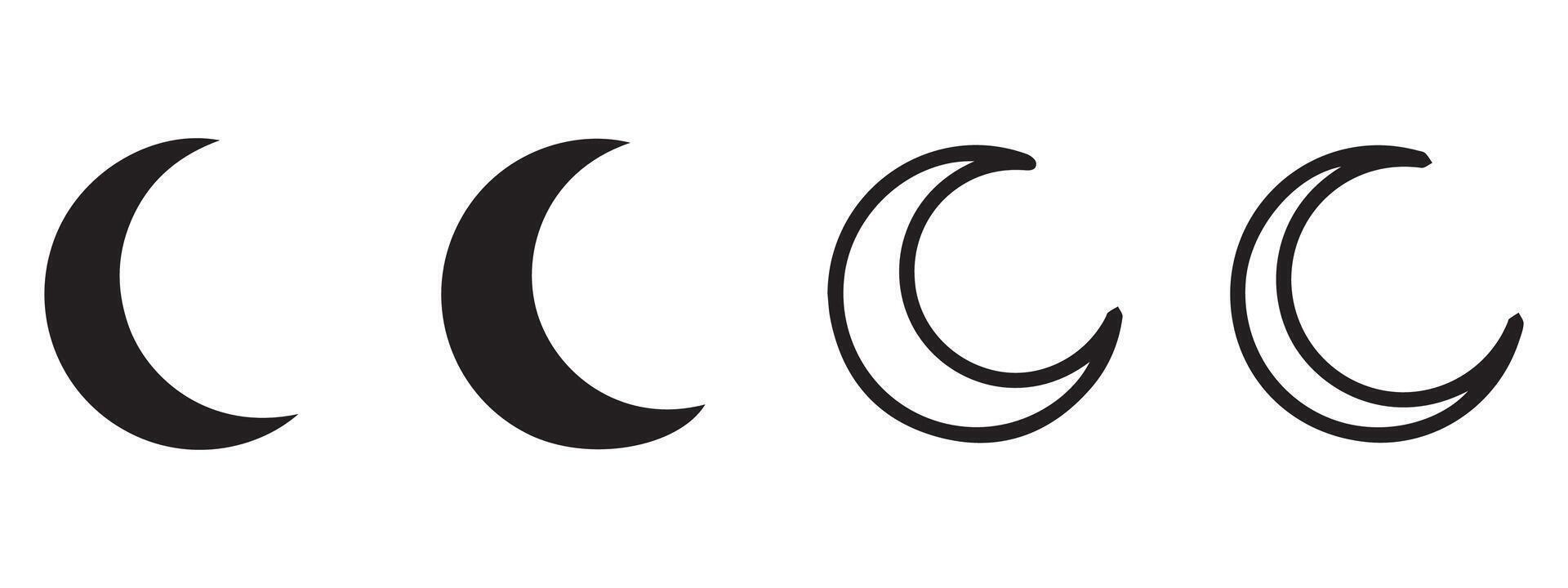 Moon icon set. Moon cycle phases illustration eps 10 vector