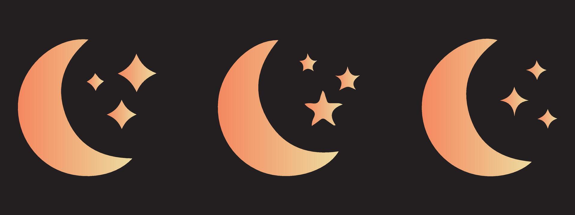 Set of time of the day icons. Moon illustration eps 10 vector