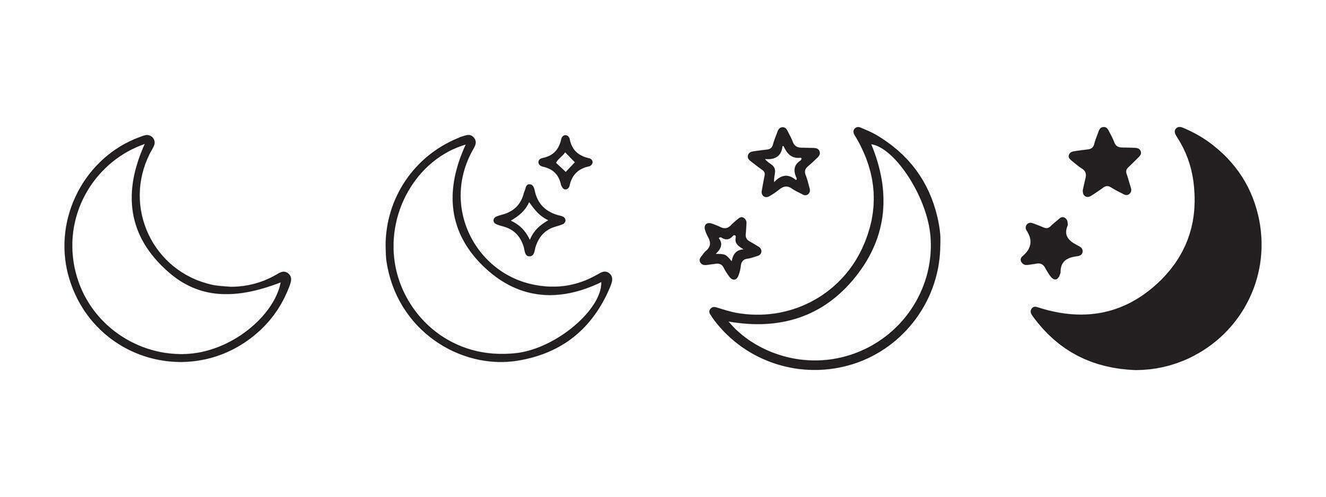 Crescent moon icon. Minimalist style. Moon illustration eps 10 vector