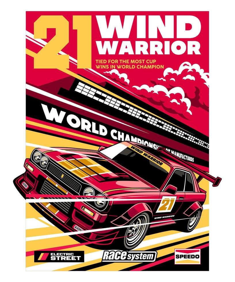 Wind Warrior Racing Team Design vector