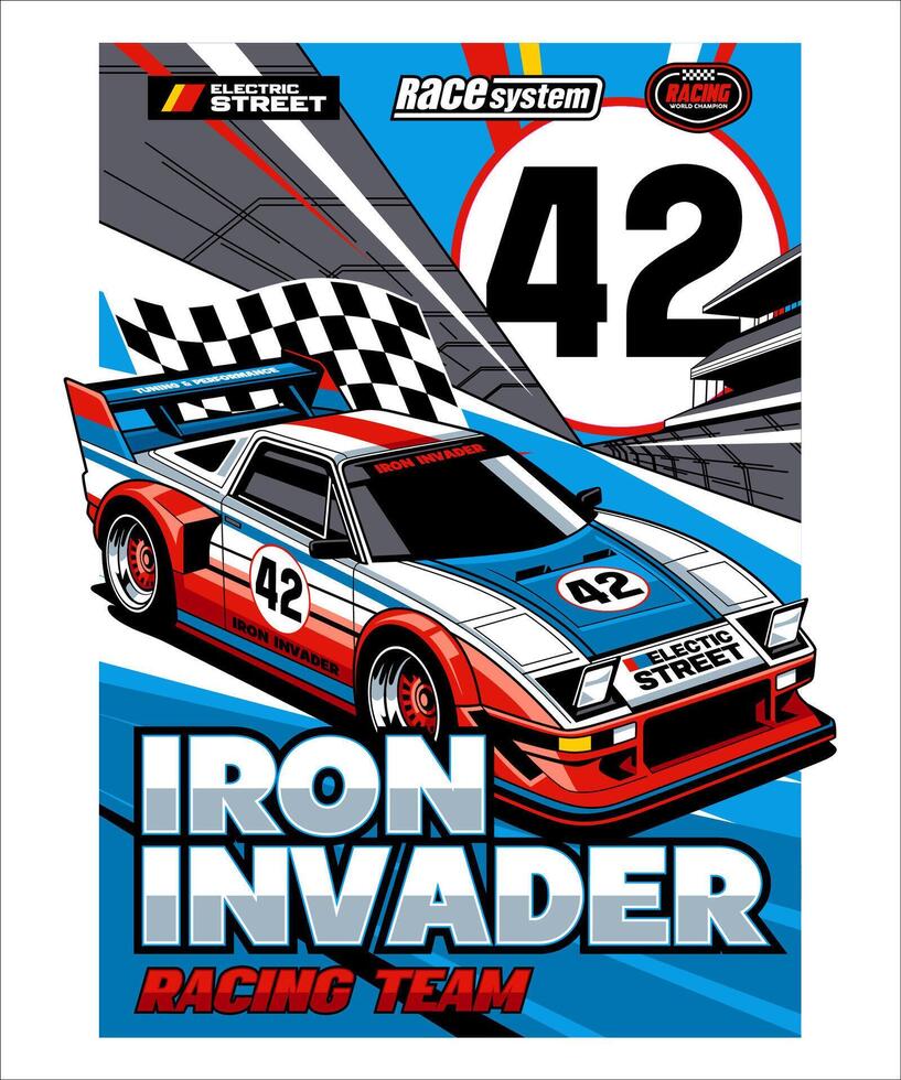 Iron Invader Racing Team Design vector