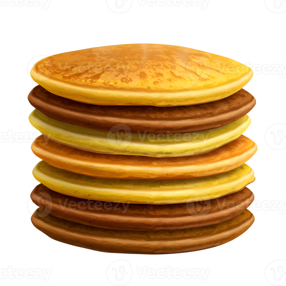 Delicious Stack of Golden Brown Pancakes Breakfast Food art eat meal sweet tasty treat image yellow png
