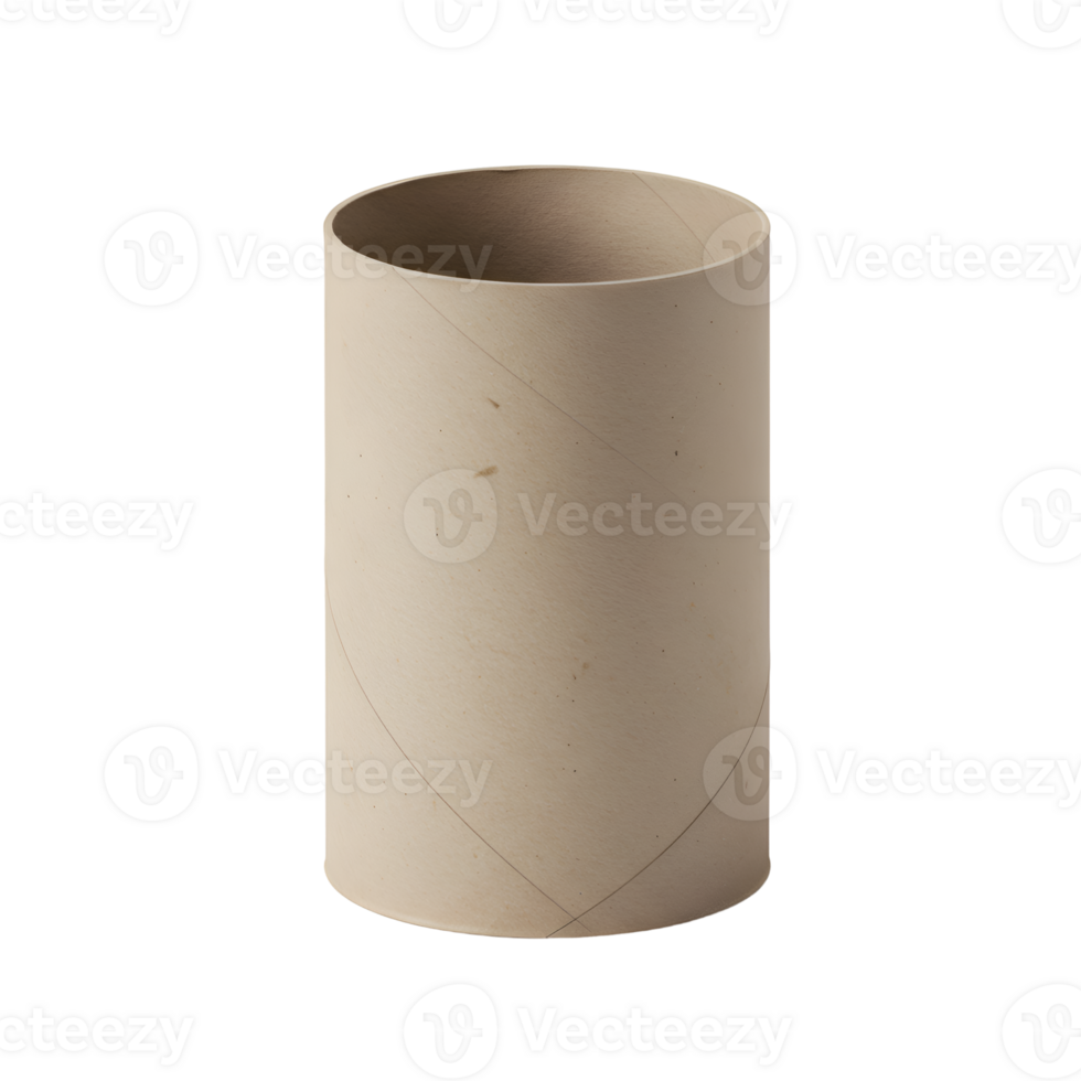 Empty Cardboard Tube Beige Cylinder Craft Supply Texture eco roll paper blank design object simple png