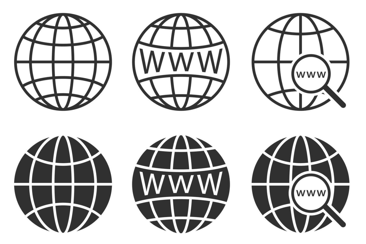 Web icon Set, Browser icon, Internet icon, Globe icon, Earth icon, Website icons, Icon site, Icon Set, Icon Design vector