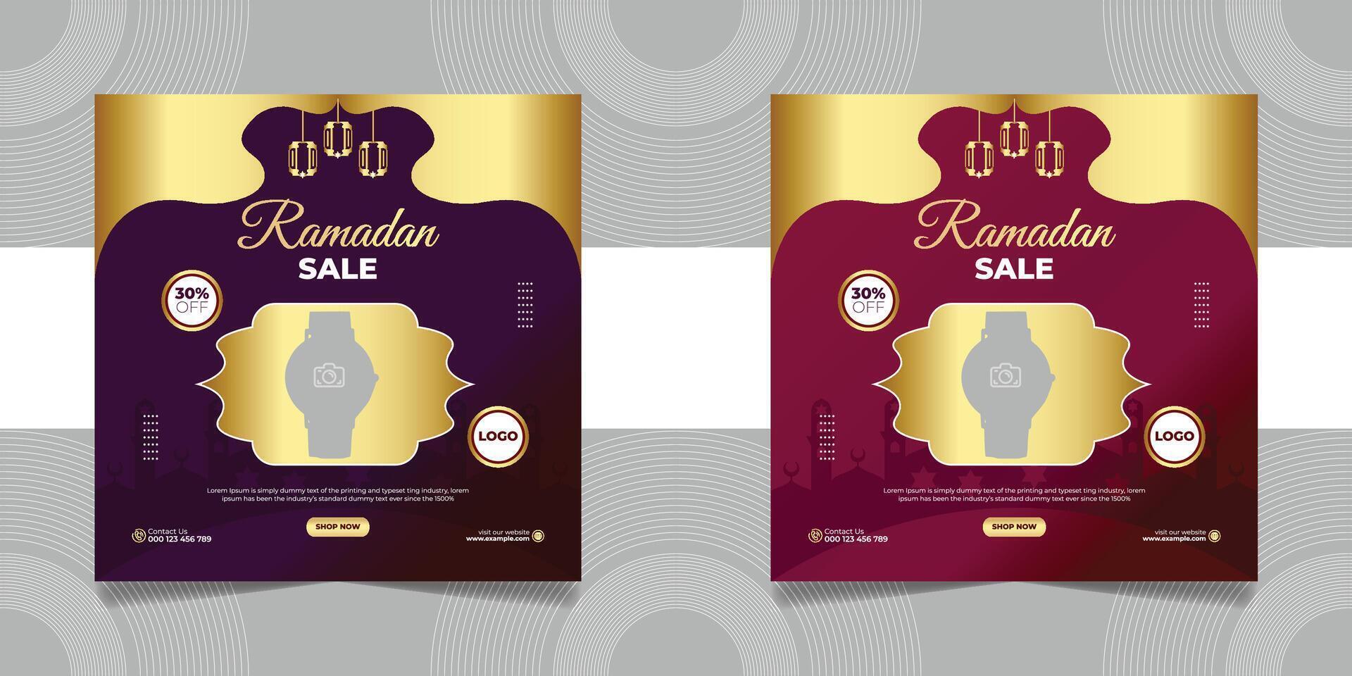 Ramadan Sale Square Banner Promotion Template vector
