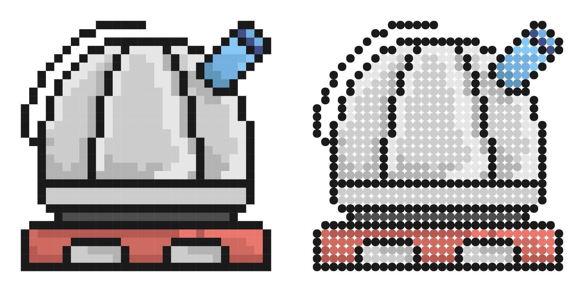 Pixel icon. Observatory. Station for observing space, stars and planets of solar system. Simple retro game isolated on white background vector