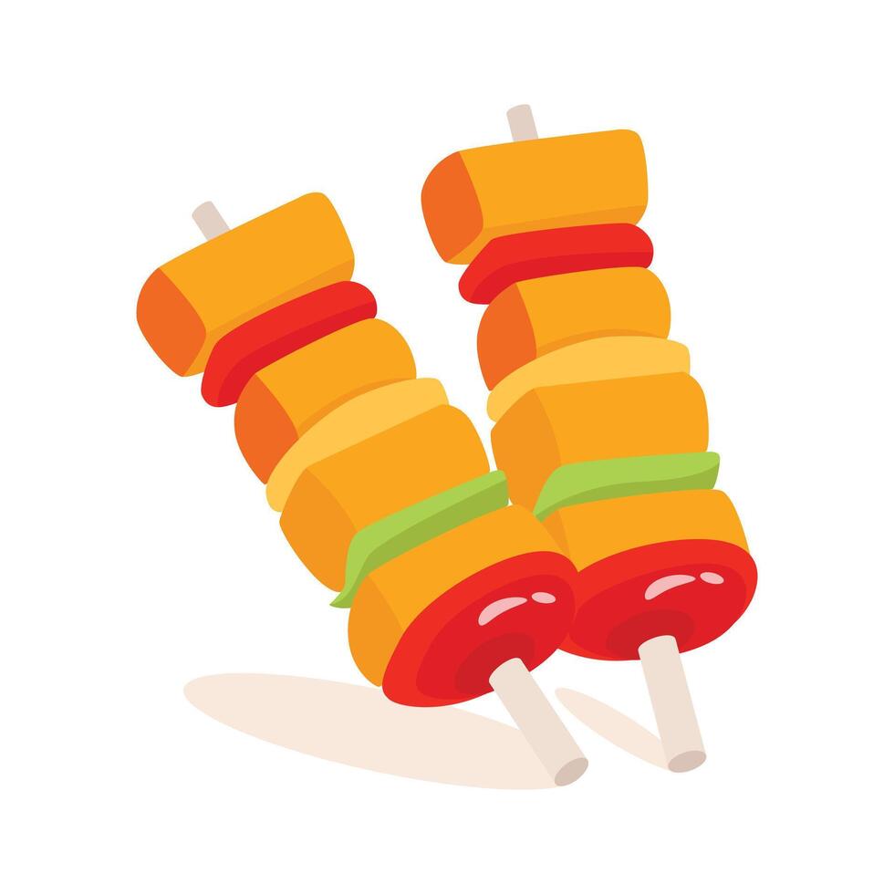 bbq skewers icon creatively designed in 3d style vector