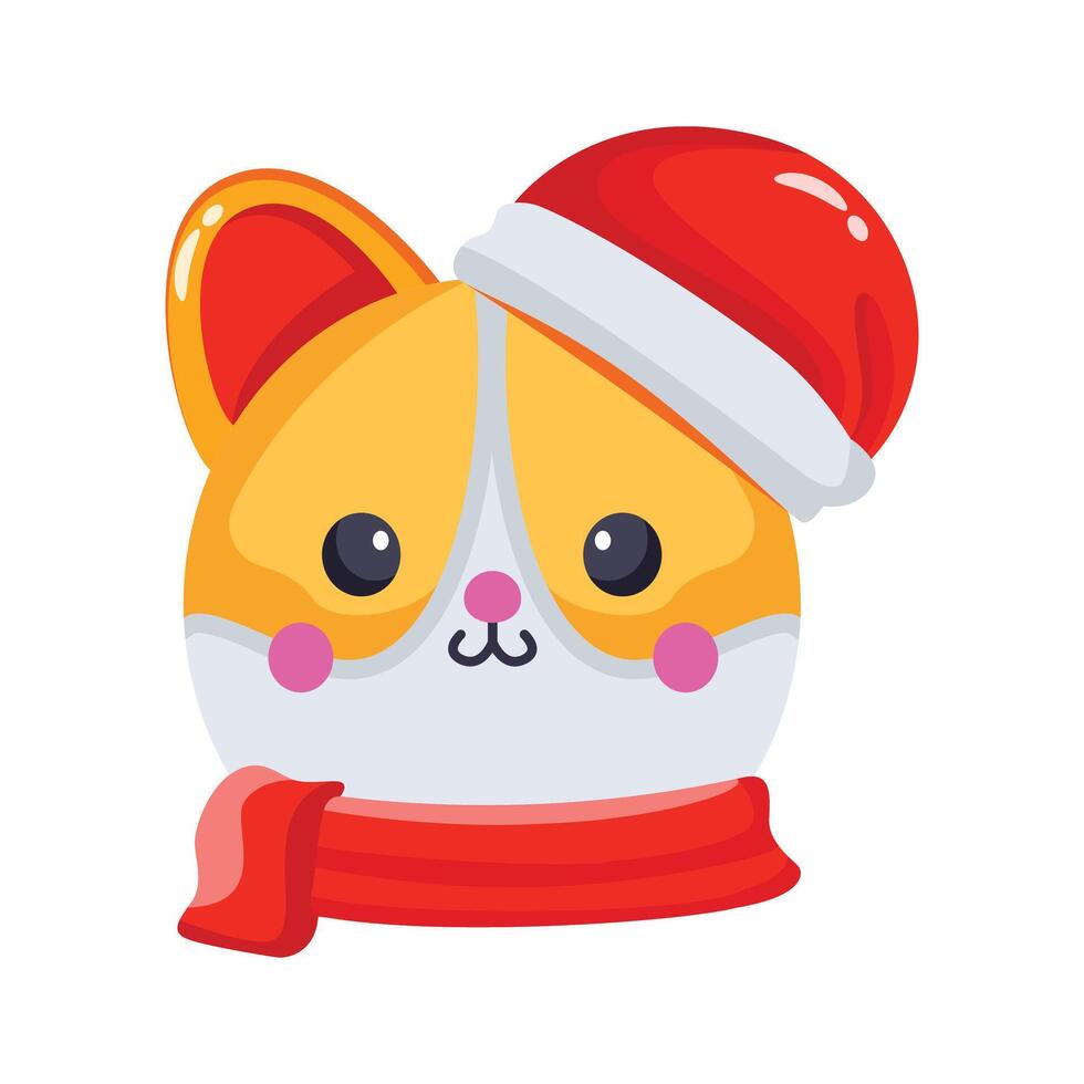 Christmas teddy in a beanie, 3d style icon vector