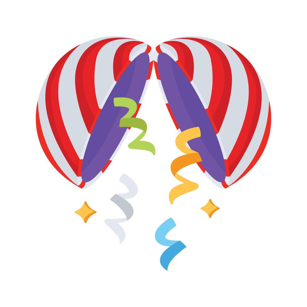 A customizable 3d style icon of confetti ball shower vector