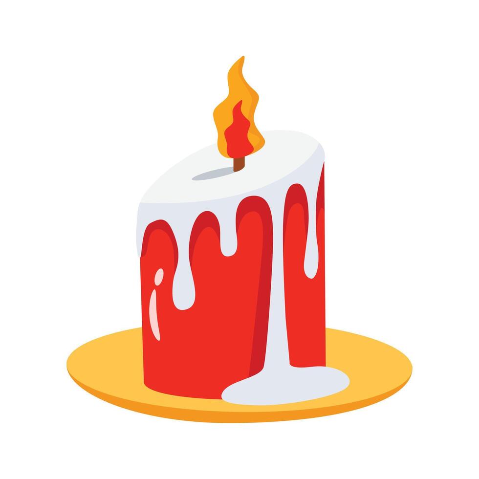 Check out 3d style icon of melting candle vector