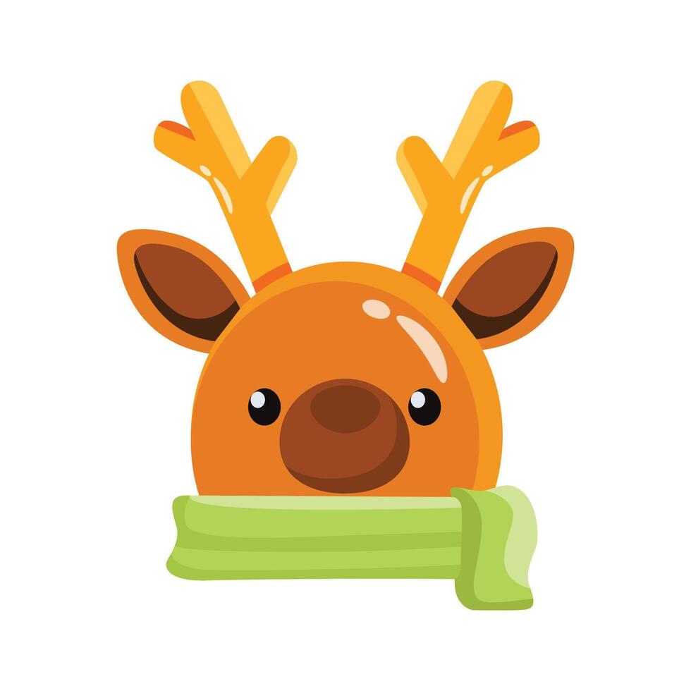 Here is a trendy 3d style icon of reindeer vector