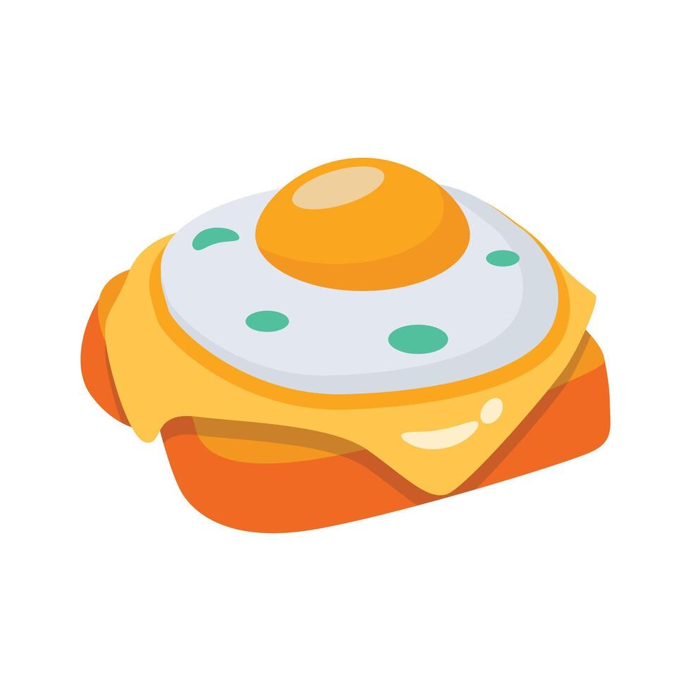 Easy to use icon of egg toast in 3d style vector