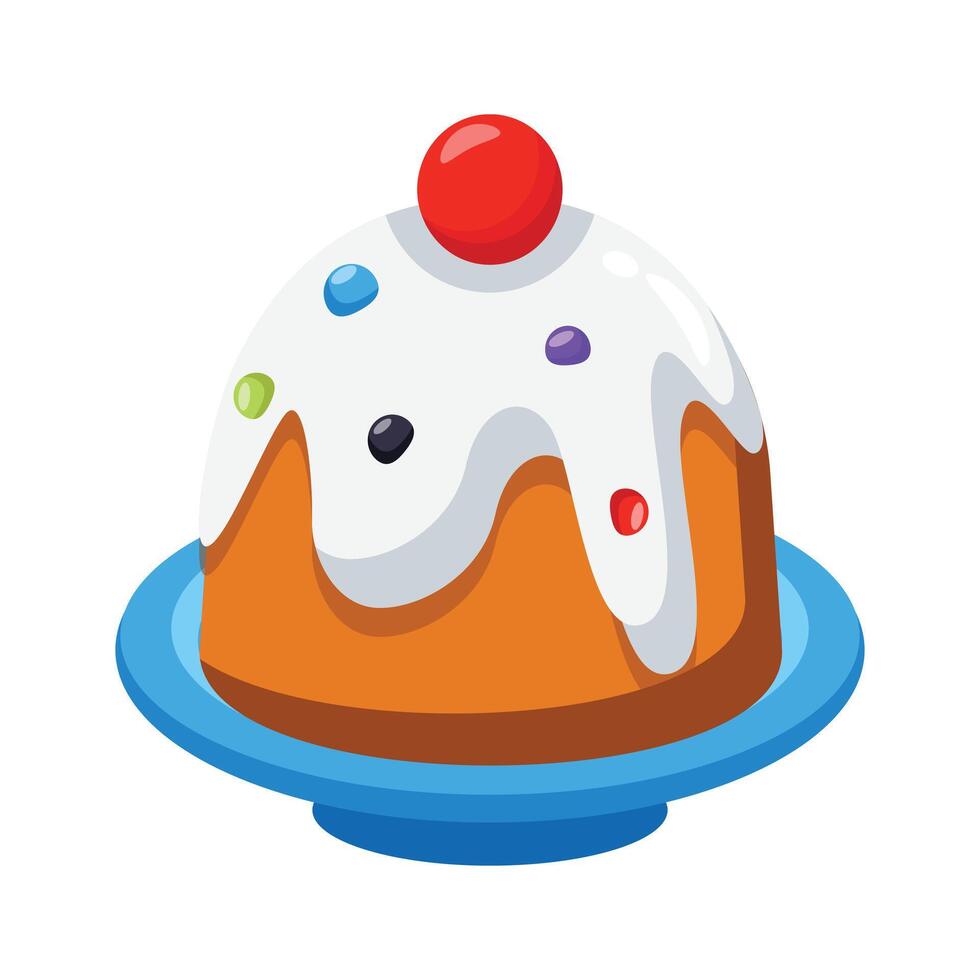 Get a glimpse of christmas pudding 3d style icon vector