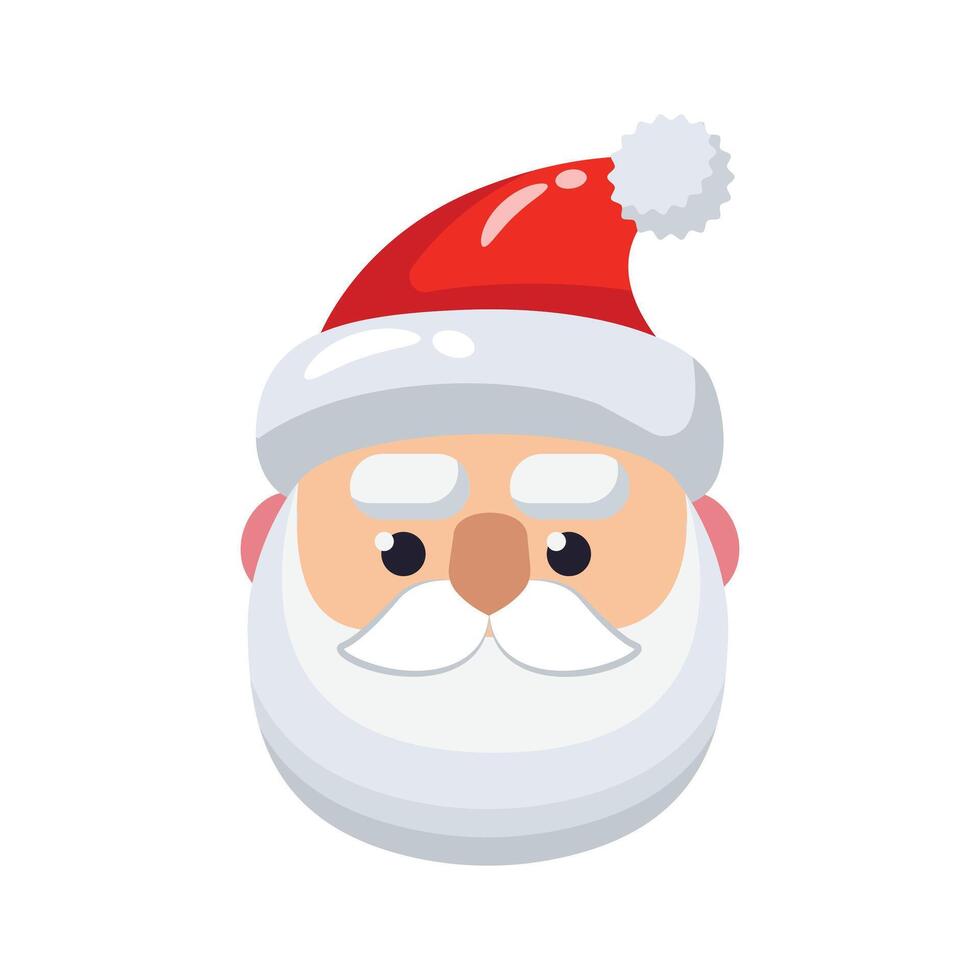 Ready to use 3d style icon of santa face with cap vector