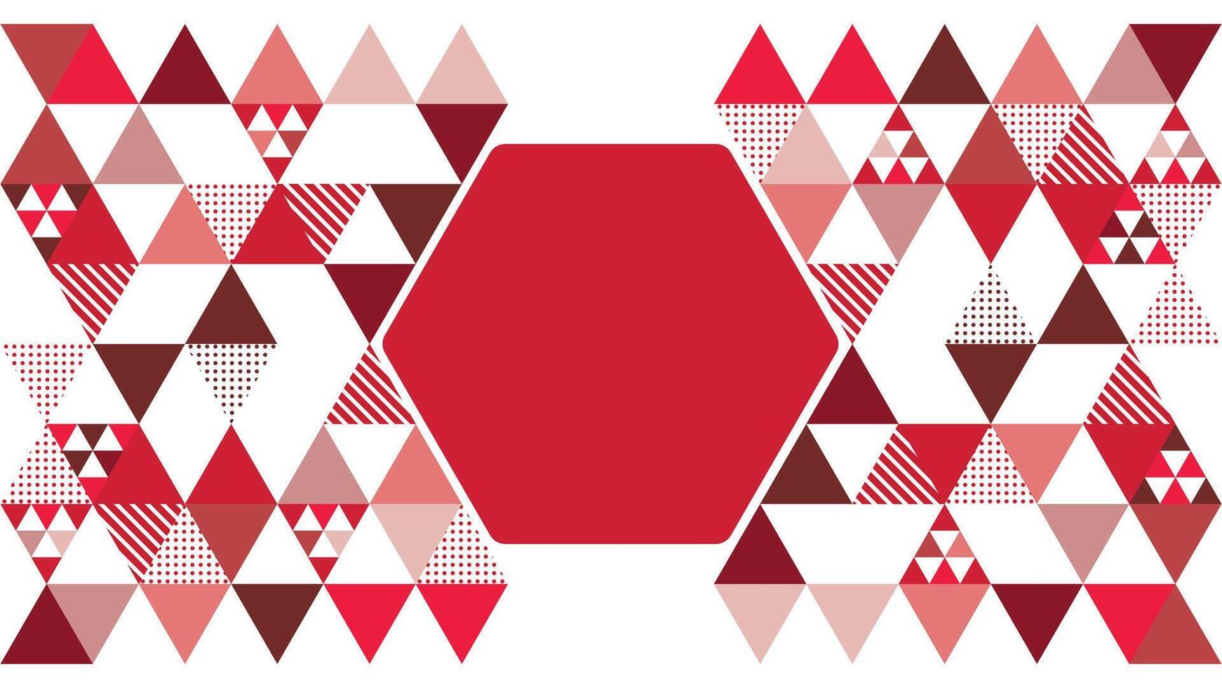 Modern abstract geometric background with red and pink triangular patterns. Perfect for digital designs, banners, posters, and elegant layouts with a minimalist style. vector