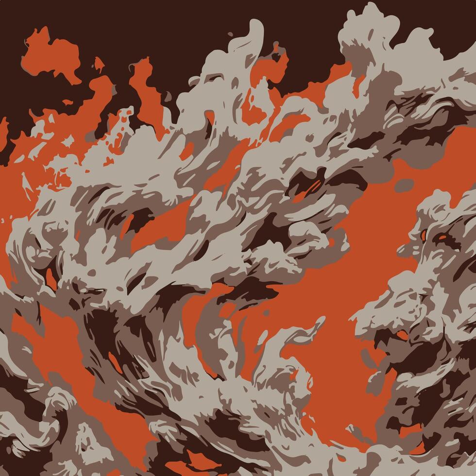 Dynamic abstract fire-inspired texture with swirling beige, brown, and red elements. Perfect for backgrounds, wallpapers, and artistic designs with a bold and striking contrast. vector