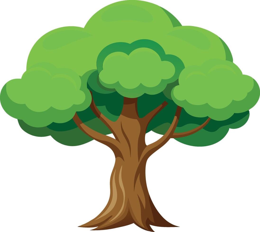 Abstract Green Tree Art vector