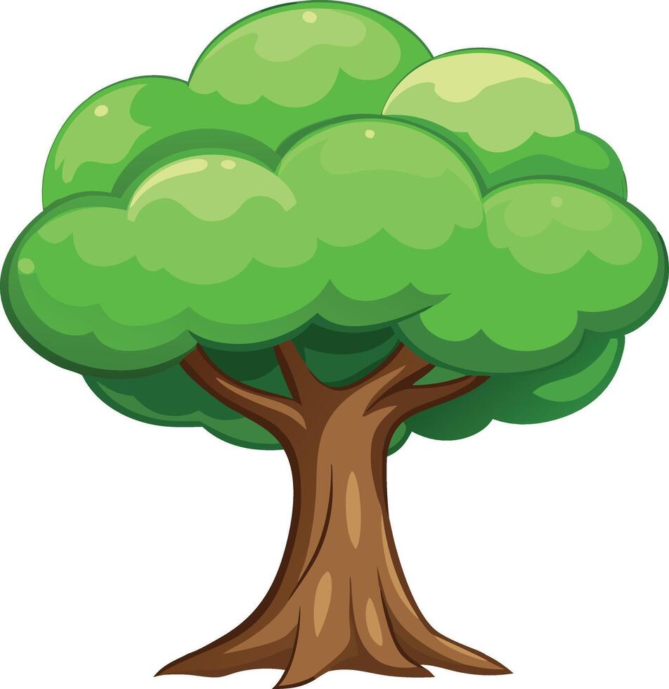 Hand-Drawn Green Tree Illustration vector