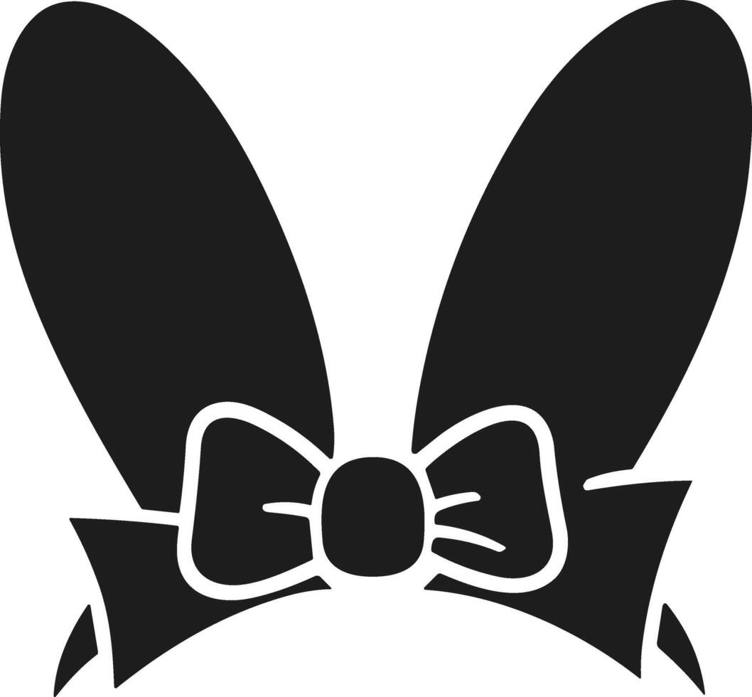 Elegant Bunny Ears Headband with Bow Illustration - Perfect for Easter, Parties, and Cute Designs vector