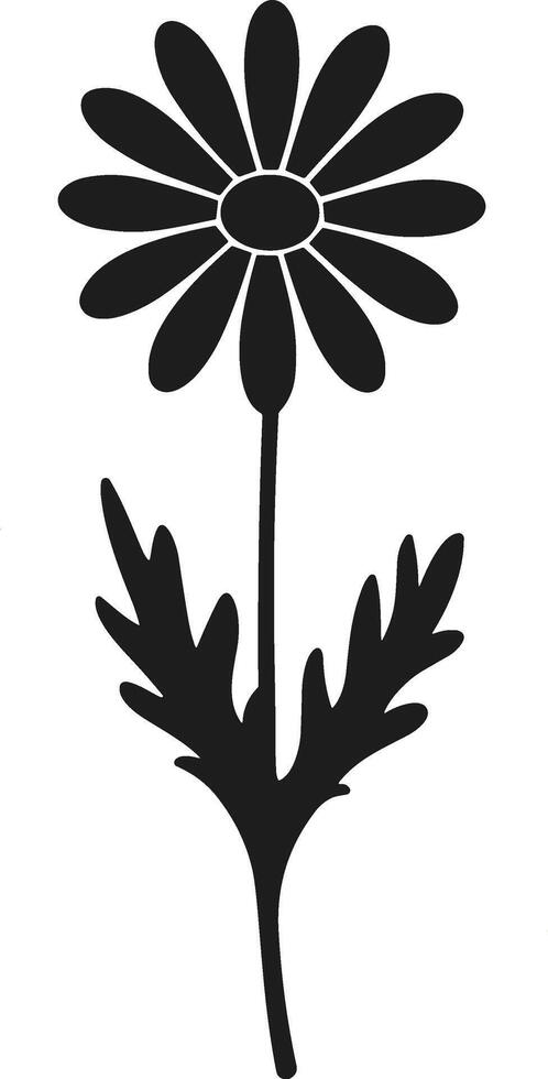 Elegant Daisy Silhouette - Black Floral Design vector