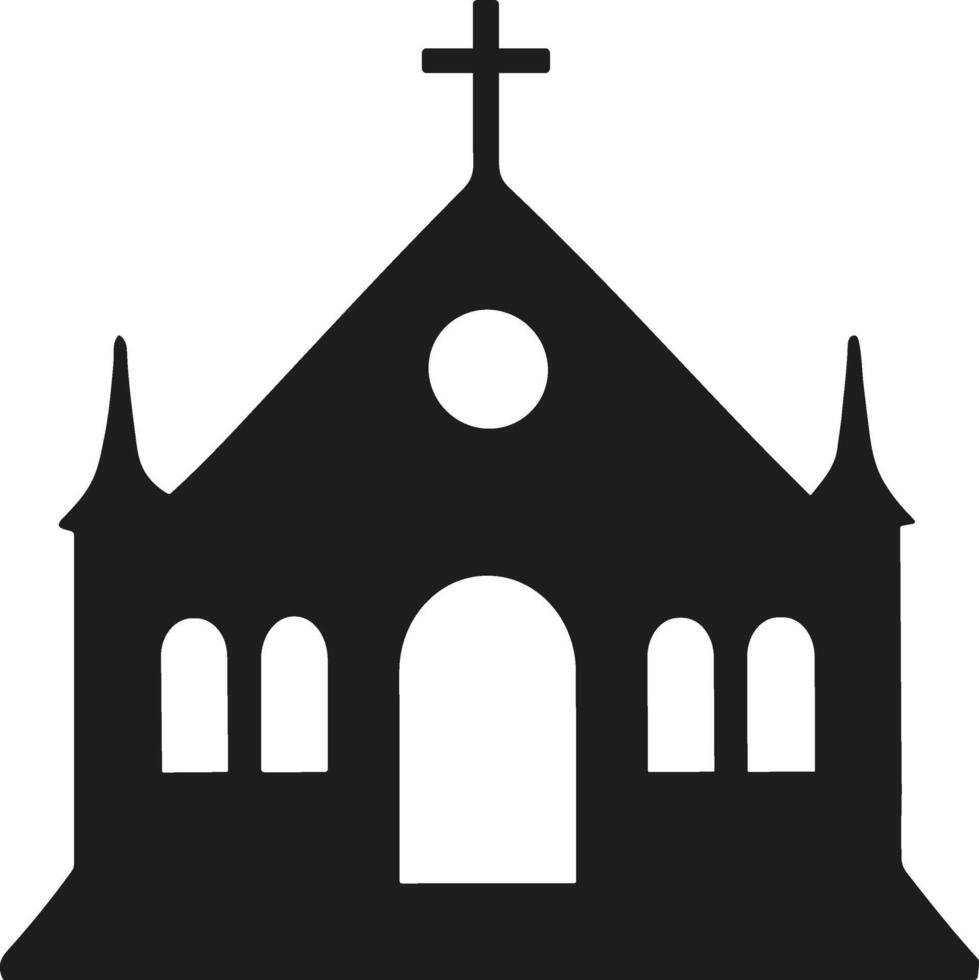 Church Silhouette Icon - Religious Building Illustration vector