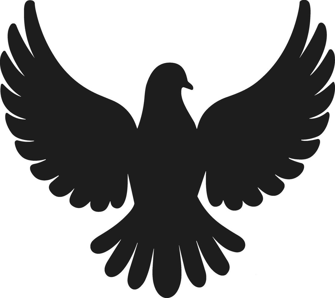 Elegant Flying Dove Silhouette Illustration vector