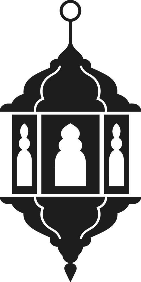 Ornate Islamic Lantern Silhouette for Ramadan and Festive Designs vector