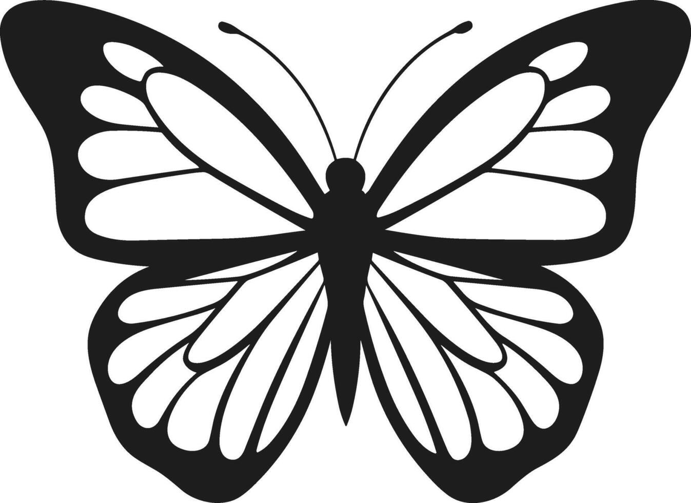 Elegant Butterfly Silhouette with Symmetrical Wings vector