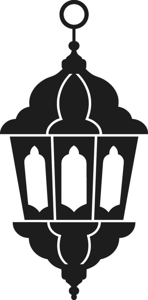 Elegant Islamic Lantern Silhouette for Ramadan and Eid Design vector