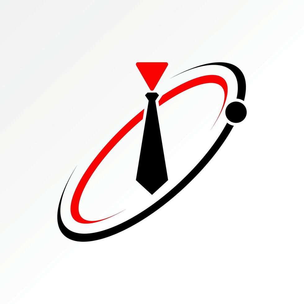 Logo design graphic concept creative premium stock image top sell simple play tie on circle 360 degrees swoosh ellipse art dress formal necktie vector