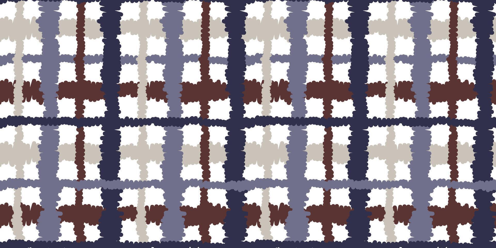 Checkered seamless pattern with hand drawn brushed lines in trendy color. Modern print for fabric, textiles, wrapping paper vector
