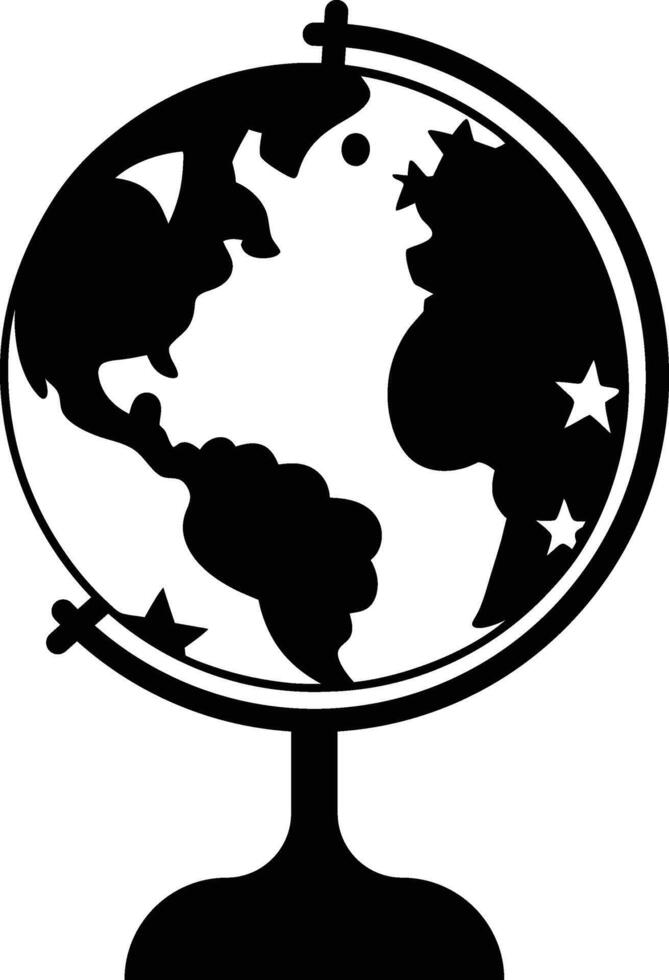 Happy Earth Day Icon Silhouette, World Globe Icon vector