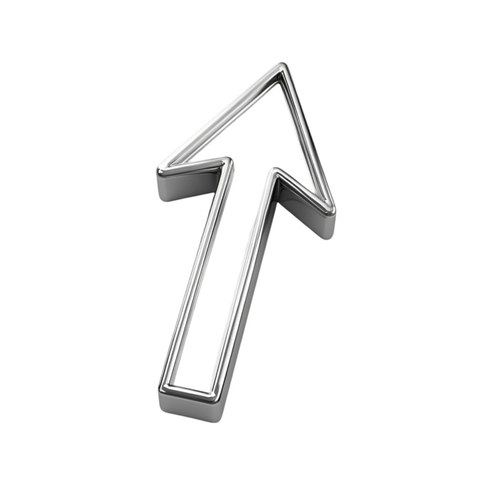 A 3D arrow symbol pointing left textured png