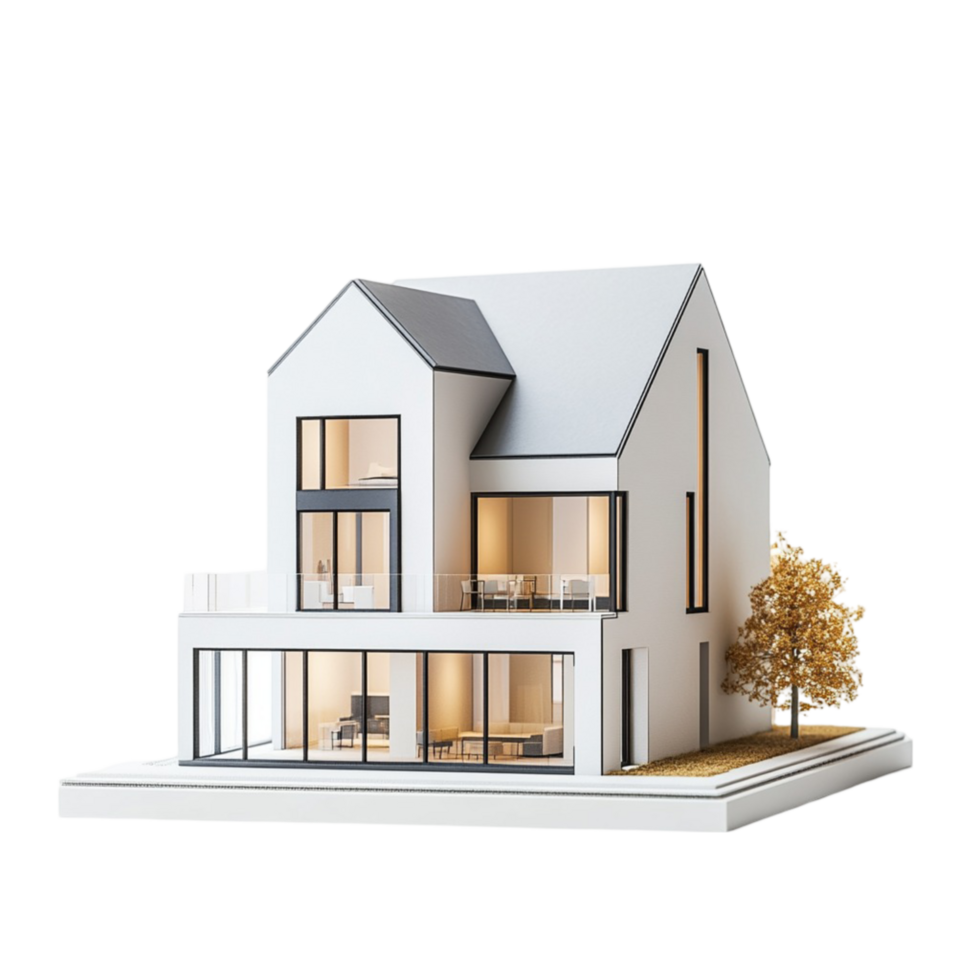 A blue house with a key that has a key in it isolated on transparent background png
