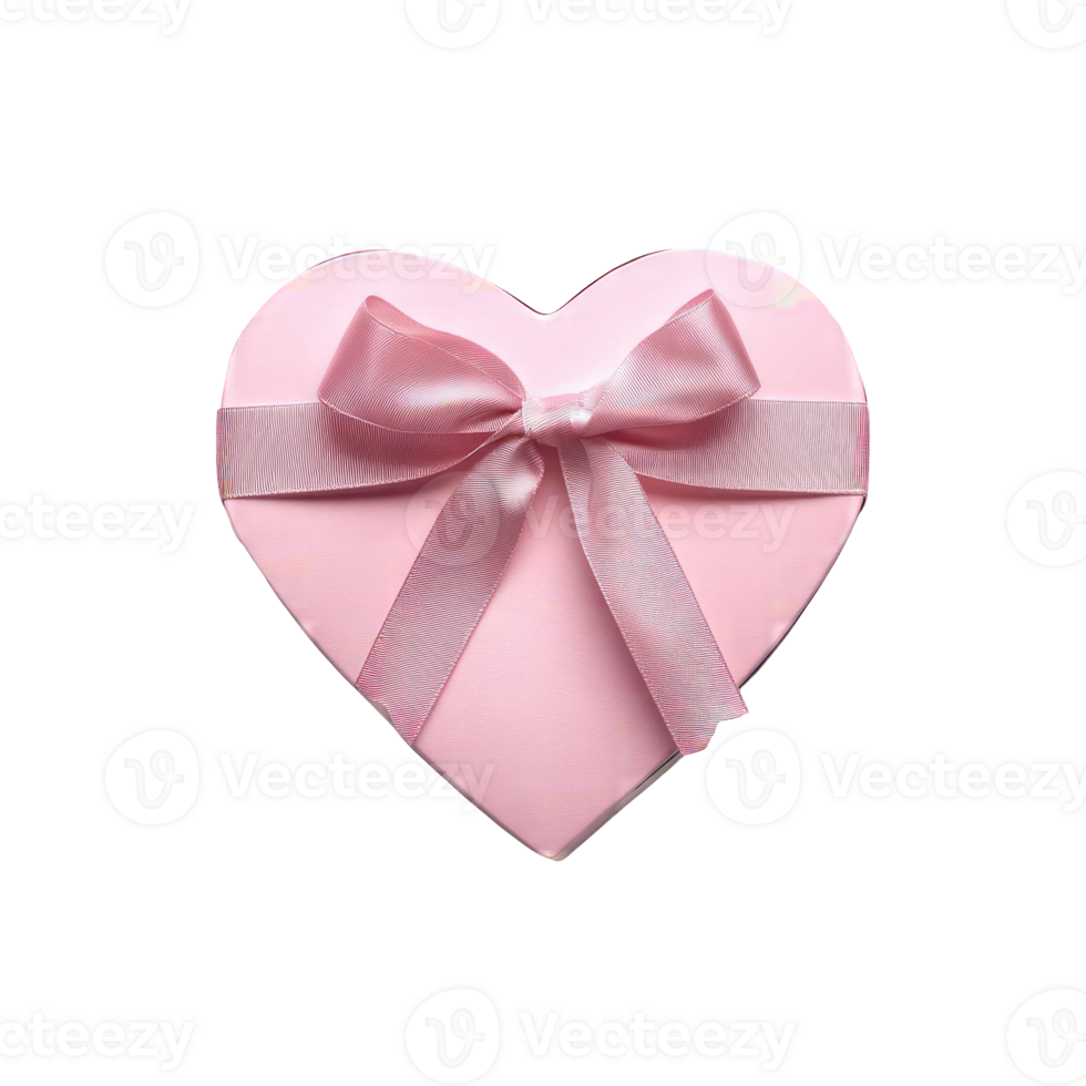 Pink heart gift box png