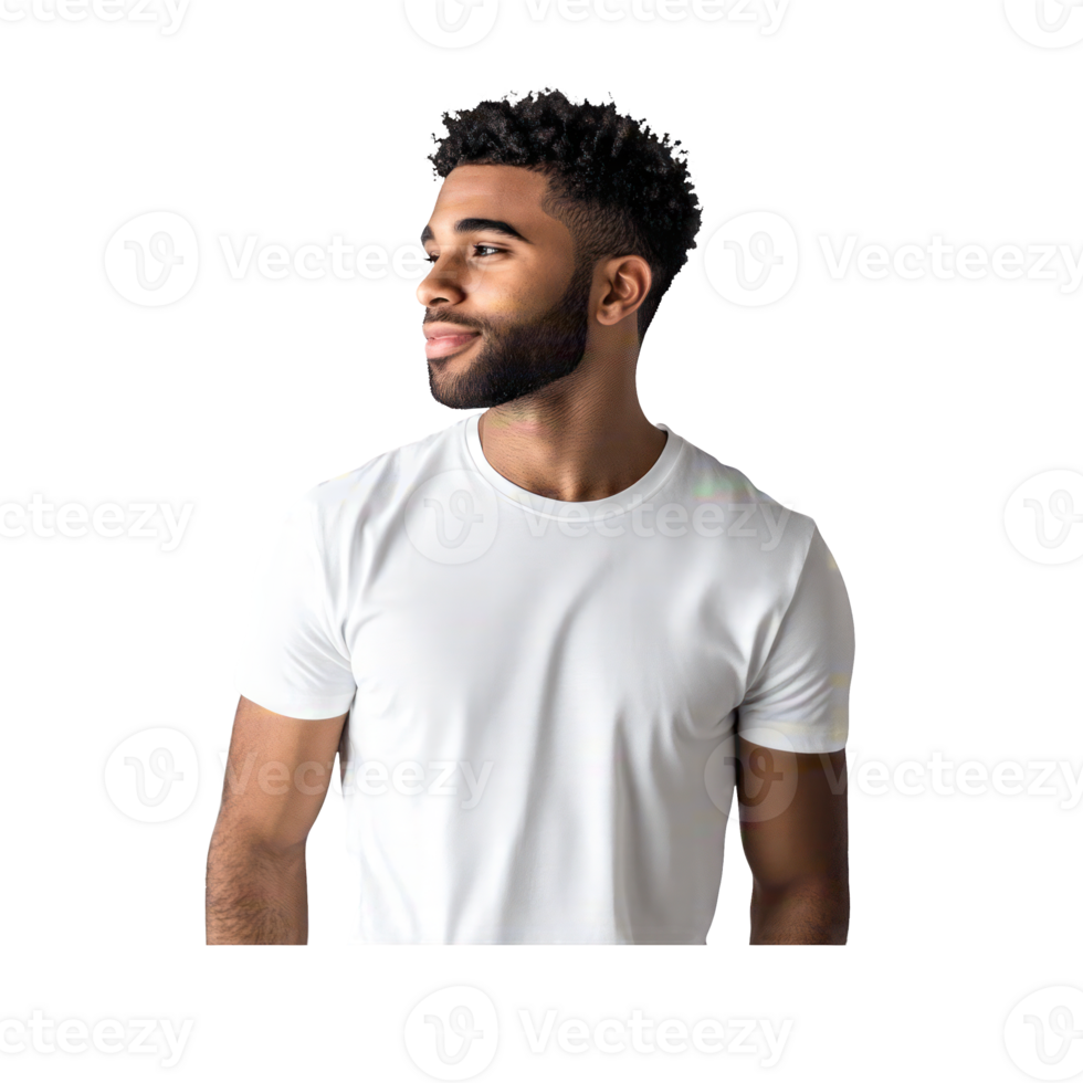 Cool Guy in White Casual T-shirt png