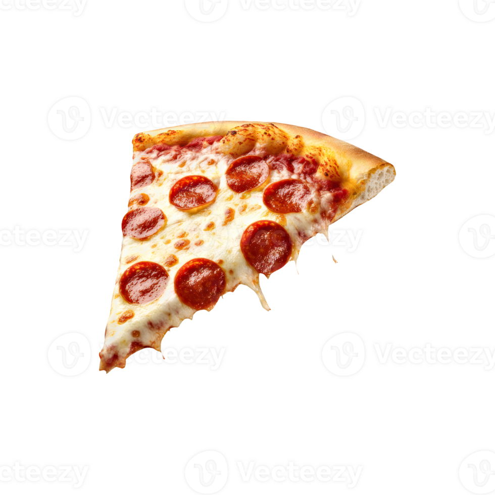 Flying Pizza Slice with Stretchy Cheese png