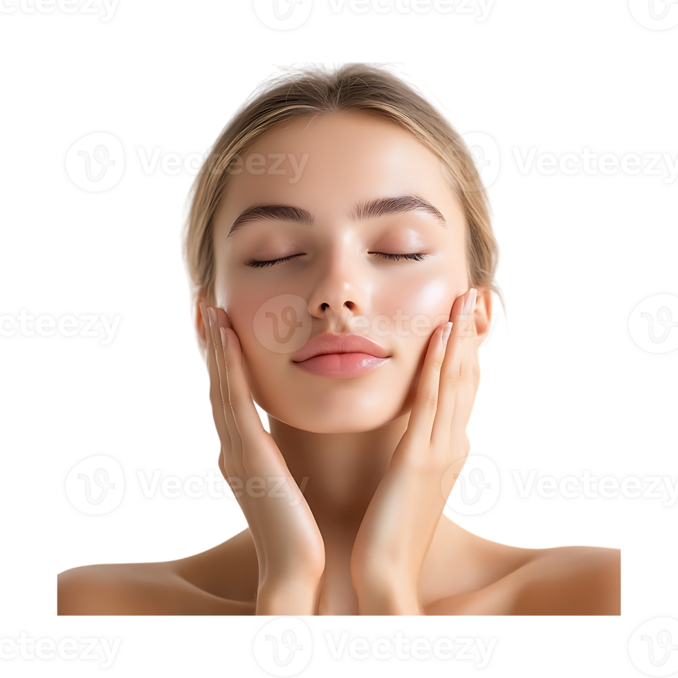 A Young Women Soft Touch on Her Silky Skin png