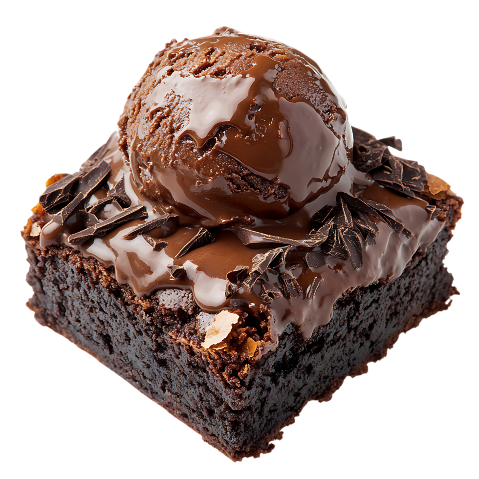 Chocolate Brownie with Chocolate Ice Cream png