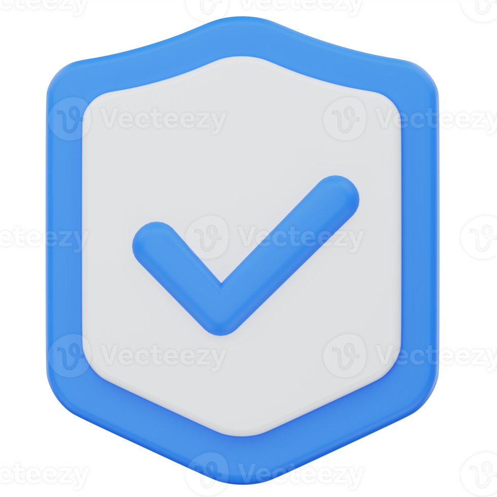 3d illustration shield verification png