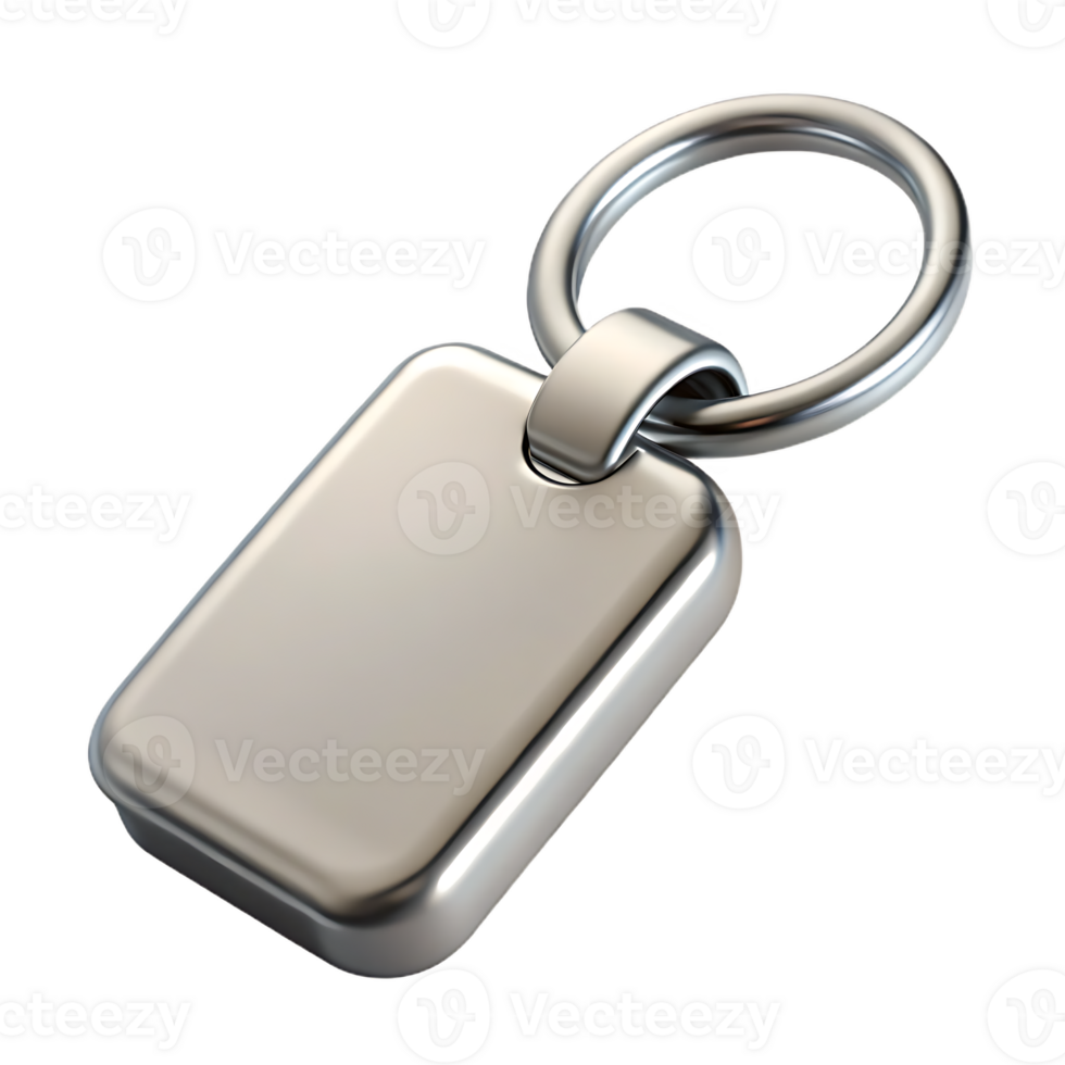 Elegant Metal Keychain Mockup for Branding and Promotional Purposes for business png