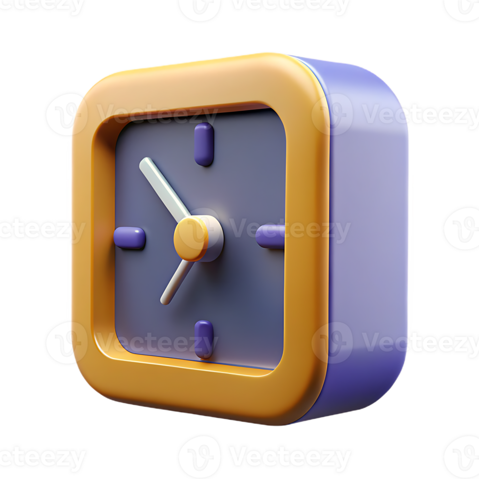 Stylish 3D clock perfect for time management and business applications png