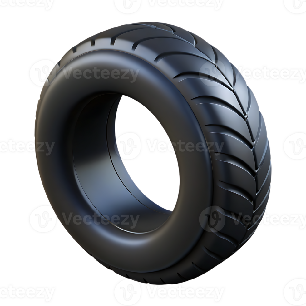 Slick Black Tire Isolated on Black Background for Business Use png