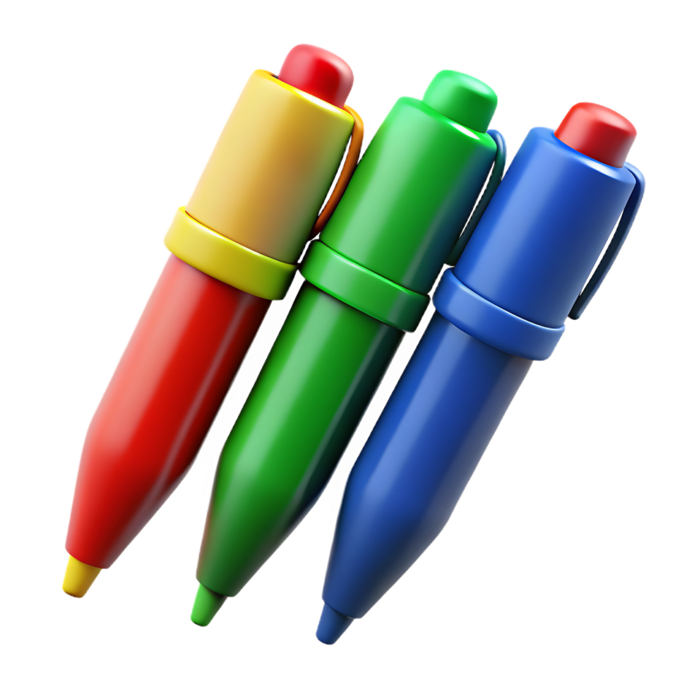 Colorful Pens Arranged Neatly for Creative Business Projects and Design png