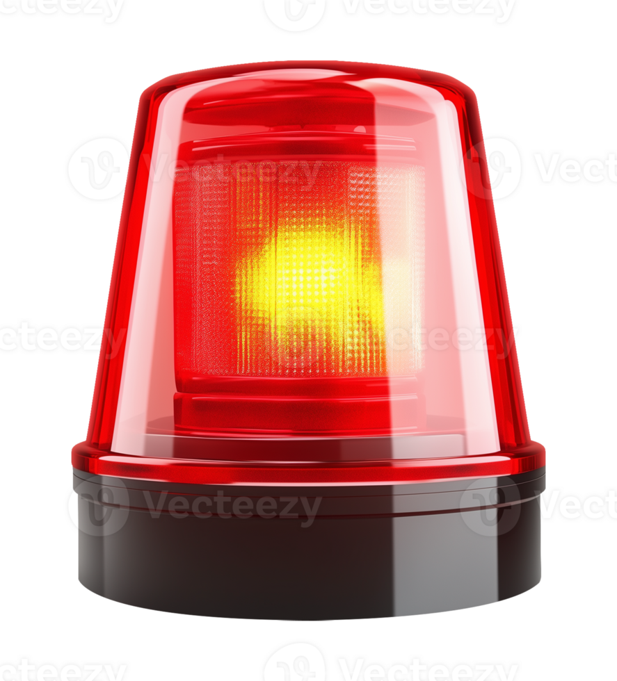 Red Emergency Light Isolated on Transparent Background png