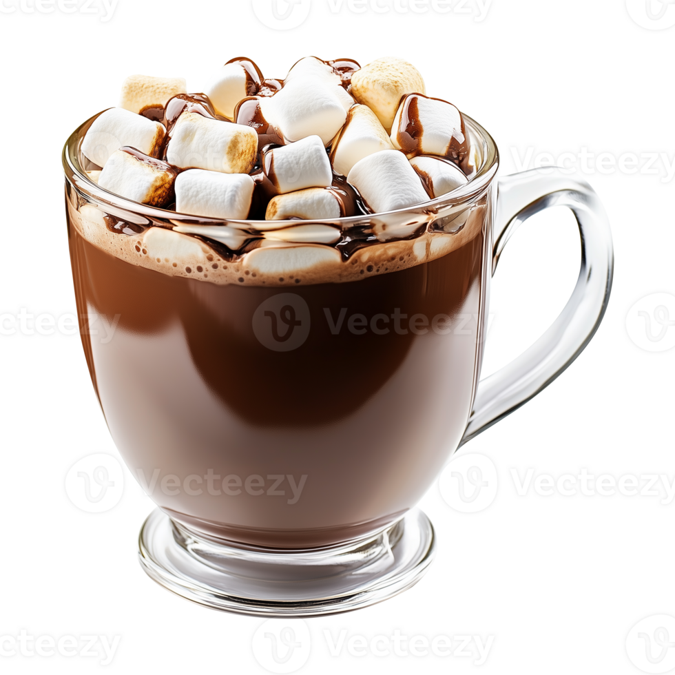 Hot Chocolate With Marshmallow Isolated on Transparent Background png